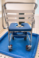 Shower/Commode Wheelchair with Tray