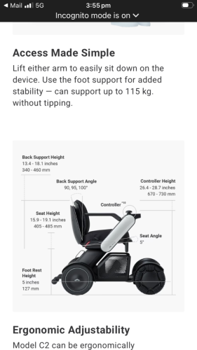 WHILL C2 Portable Electric Wheelchair